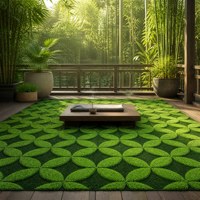 Gazon artificiel en plastique à motifs 3D pour l'aménagement paysager des jardins et des cours arrière, écologique, durable, haute densité