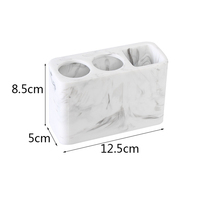 Support de brosse à dents en résine personnalisé OEM, en polyrésine, texture marbre rectangulaire, avec fond anti-fuite pour dentifrice, pour salle de bain, fabricant