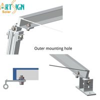 Art Sign Solar Ayarlanabilir Eğimli Montaj Sistemi Ön ve Arka Ayaklar Alüminyum Alaşımlı Kolay Kurulum Düz Çatı PV Montaj Braketleri