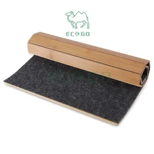 Alfombra de baño de bambú, alfombra impermeable para suelo, resistente a la intemperie, alfombra de pie de ducha de baño Natural, tira Multipanel plegable
