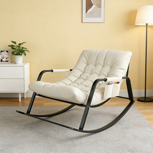 Chaise longue inclinable moderne pour adulte, en tissu écologique, avec structure en aluminium, pour chambre, salon, maison, villa - Product Image 4