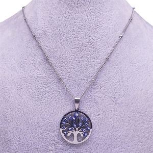 Nouveau Yoga arbre de vie oeil turc en acier inoxydable mode collier femmes pendentif en argent bijoux - Product Image 5