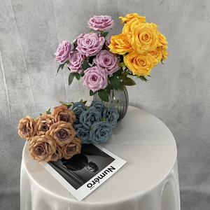 9 Head Diamond Rose Artificial Bouquet <b>Silk</b> <b>Flower</b> High Simulation Wedding Decoration Home Decor ZSMG-003 - Product Image 2