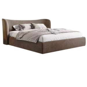 Lits incurvés rembourrés design de lit avec cadre en bois vintage italien moderne - Product Image 5