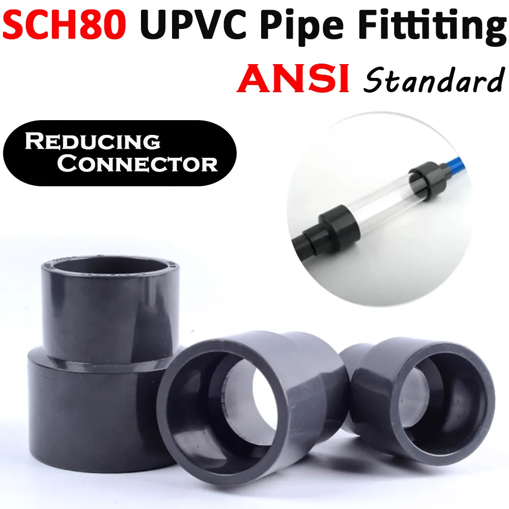 Zócalo a zócalo 2 "x 1/2" SCH80 ANSI Adaptador de acoplamiento reductor de instalación de tuberías de PVC Conectores reductores rectos