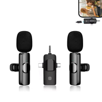 Microphone Lavalier Sans Fil 3-en-1 - Microphone de Conférence Portable Anti-Bruit pour Téléphone Portable et Appareil Photo