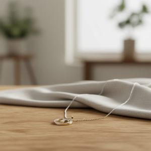 Collana con Ciondolo Lettera T in Strass Angelina, Catena in Acciaio Inossidabile Placcato Oro, Gioiello Unisex Casual da Regalo - Product Image 2