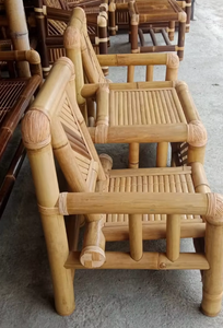Bamboo Traditional Design <b>Stackable</b> Lightweight Durable <b>Outdoor</b> Garden Dining Table and <b>Chair</b> Set for Farmhouse and Hotel Use - Product Image 5
