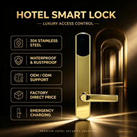 Cerradura Electrónica para Habitaciones de Hotel, Color Dorado, de Alta Seguridad, Fabricada en China, Venta Directa de Fábrica, SUS 304