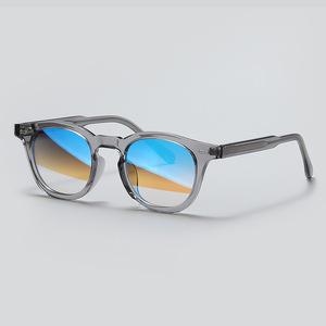 Lunettes de soleil transparentes rondes à monture complète, verres miroir, légères, unisexes, décontractées, pour adultes - Product Image 3