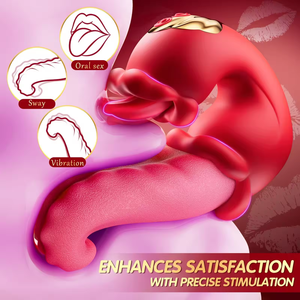 Vibrador 3 en 1 para Estimulación de Pezón, Vagina y Oral, con 10 Modos de Lengua, Vibrador Rosa para Mujeres, Buen Precio - Product Image 4