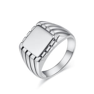 Minimalist Unisex Square Titanium Steel <b>Ring</b> Gold Black Silver Daily Wear Jewelry - Product Image 5