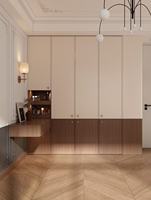 Ensemble de meubles de maison durables - Armoire de chambre à coucher avec portes à panneaux et coiffeuse - Design contemporain, gain de place, assemblage en kit