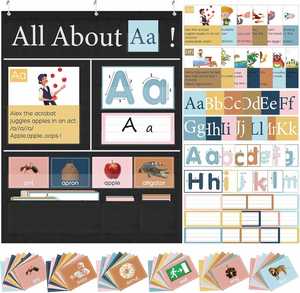 Tabla de Letras de Tela Educativa para Niños, Profesores y Preescolar, 27x34 Pulgadas, Negro/Azul/Colores Personalizados - Product Image 3