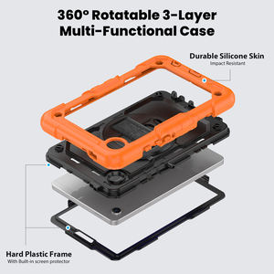 8.7 pouces Silicone + pc Defender 360 Rotation avec lanière et protecteur d'écran étui pour <span class=keywords><strong>tablette</strong></span> robuste pour <span class=keywords><strong>Samsung</strong></span> Tab A9 <span class=keywords><strong>A8</strong></span> A7 S9 - Product Image 3