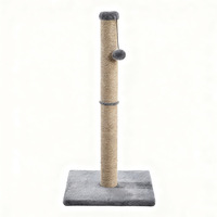 Arbre à chat compact et mignon en panneau de densité, avec structure d'escalade, plateforme de saut, griffoir et fonctions de ponçage des griffes, multi-fêtes