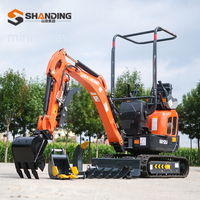 Oferta Especial: Mini Excavadora SHANDING de Fábrica, 1 y 2 Toneladas, Excavadora Pequeña sobre Orugas con Motor Kubota, Certificación CE Euro 5 EPA, Excavadora Hidráulica