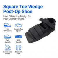 Chaussure post-opératoire à bout carré personnalisée ODM OEM, approuvée CE ISO, avec semelle compensée de décharge du talon, sangles en maille respirante, pour épine calcanéenne
