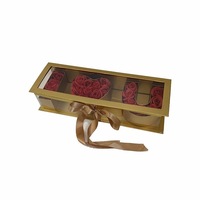 ABCO boîtes florales personnalisées pliantes rectangulaires fenêtre ouverte saint valentin Rose fleur cadeau boîtes en papier pour Bouquets