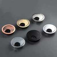 Passe-câble moderne en alliage d'aluminium antirouille de forme ronde pour table, meuble, bureau, ordinateur