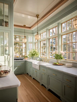 Ensembles d'armoires en laque verte Vermonhouzz aux designs modernes, armoires de cuisine pour toute la maison avec îlot, armoires de cuisine personnalisées de luxe