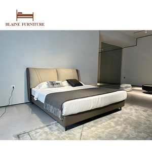 BLAINE Originale 087 Promozione a Tempo Limitato Offerta Speciale Letto King Size in Vera Pelle Design Moderno con Testiera Illuminata - Product Image 1