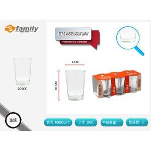 Set di 6 bicchieri d'acqua in vetro 205 cc-vetro e vetreria