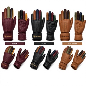 Long Mission Leather <b>Touchscreen</b> Motorcycle <b>Gloves</b> Wrist Length Plain Style Eco-Friendly Fur Lined Outdoor Four Seasons Use - Product Image 2