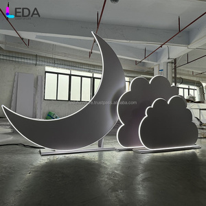 LEDA Grey Moon and Clouds Combinación Accesorios decorativos Fondo de luz LED para diversas actividades - Product Image 6