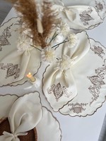 Ensemble de sets de table et de serviettes en coton et lin brodés, broderie à la machine, décoration de table de mariage, ensemble de linge de table, vente en gros OEM
