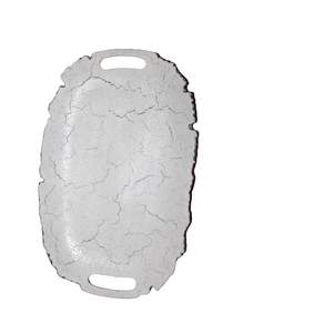 Grand plateau de service texturé à la main en aluminium émaillé fait à la main Assiette décorative en aluminium du fabricant indien - Product Image 2