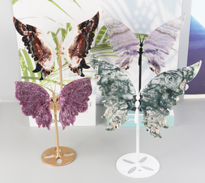Alas de Mariposa de Cristal Natural de Alta Calidad, Alas de Mariposa Talladas para Regalo, Otras Manualidades de Cristal, Categoría de Productos - Product Image 1