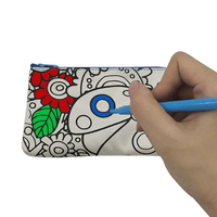 Mini étui crayon imperméable personnalisé, de haute qualité pour enfants avec 5 marqueurs, jouets éducatifs, faites votre propre sac pour la coloration, bricolage