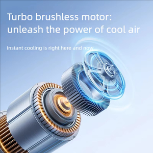 Mini ventilateur portable turbo rechargeable par USB avec affichage numérique, vent puissant, ventilateur personnel portable pour les voyages en plein air et les sports - Product Image 2