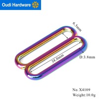 Boucle coulissante en métal réglable de 38 mm en alliage en forme de 8 arc-en-ciel pour collier et laisse de chien