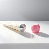 Tube cosmétique en aluminium et plastique écologique de 2,5 oz, couleur personnalisée, avec bouchon à vis rose mignon pour baume corporel et crème pour les mains