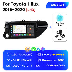 M6 Pro Auto Electronics พัดลมระบายความร้อนในตัว,4G 5Gwifi Qualcomm BT5.1สำหรับ <span class=keywords><strong>Toyota</strong></span> Hilux 2015-2020RHD DSP DTS RDS - Product Image 6