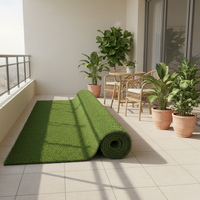 Tapis d'herbe artificielle décoratif d'extérieur E04, imperméable, anti-âge, herbe synthétique pour cour, balcon, mur, clôture