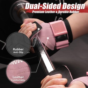 Agarraderas Profesionales Rosas para Levantamiento de Pesas, Antideslizantes, de Microfibra, para Gimnasio, para Mujeres, con Soporte Acolchado para Muñeca, Logotipo Personalizado - Product Image 2