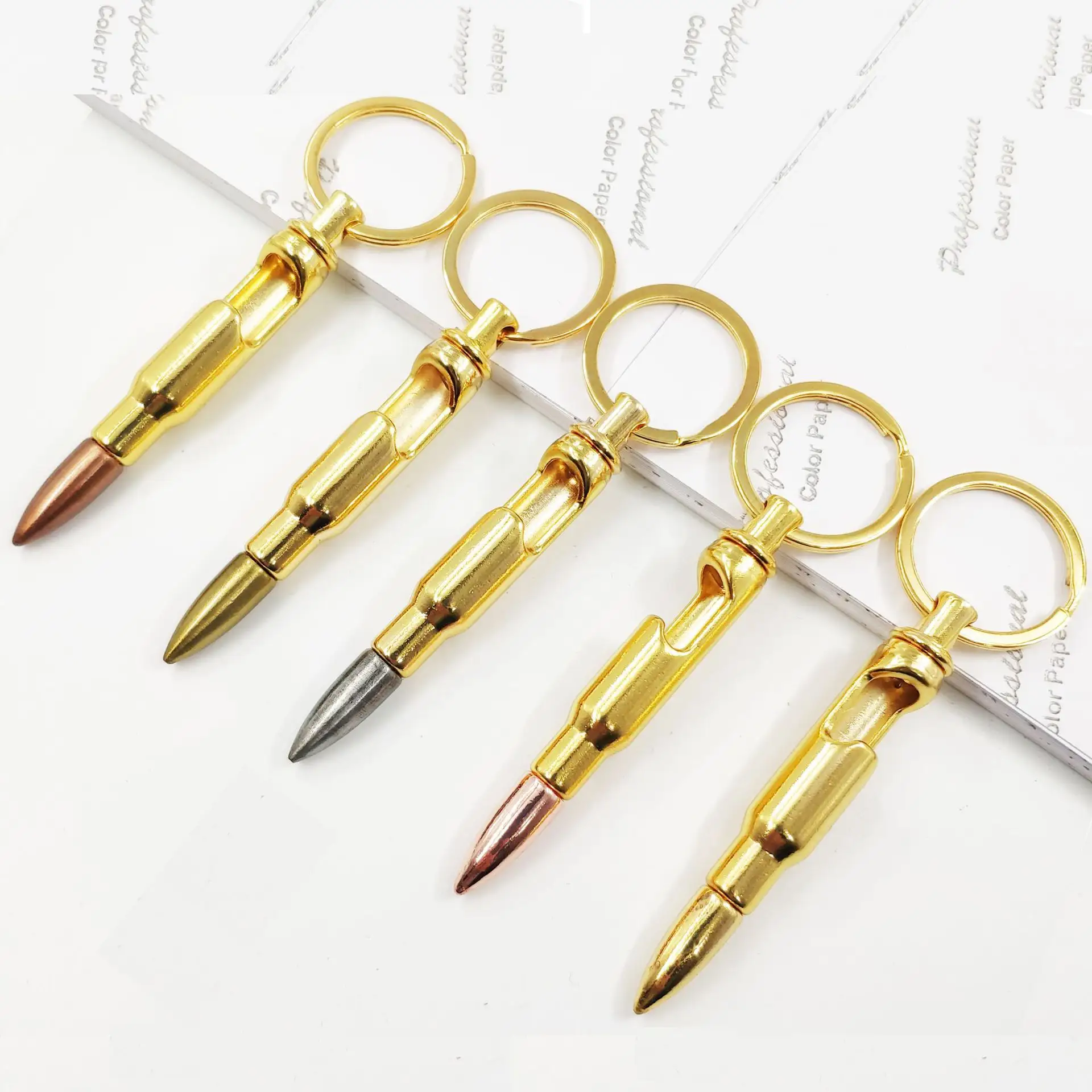 Multifunctional practical promotional gift bullet prototype personalized with pendant bullet beer bottle opener key chain