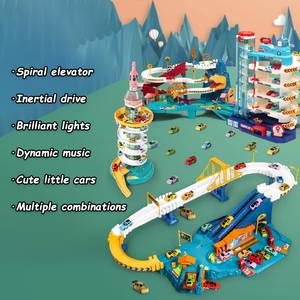 SeaMind Kids Dinosaur Crossing Mountain Road Train Puzzle Toy Combinación Rail Car Adventure Parking Building Toy para plástico - Product Image 3