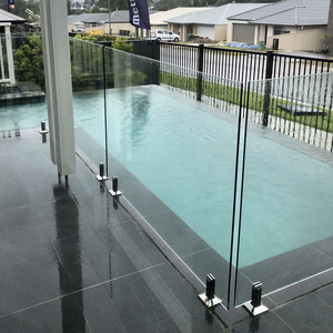 Barandilla de Vidrio sin Marco al por Mayor, Valla de Vidrio con Soportes de Acero Inoxidable, Barandilla de Seguridad de Fácil Instalación para Piscina, Jardín, Villa - Product Image 2