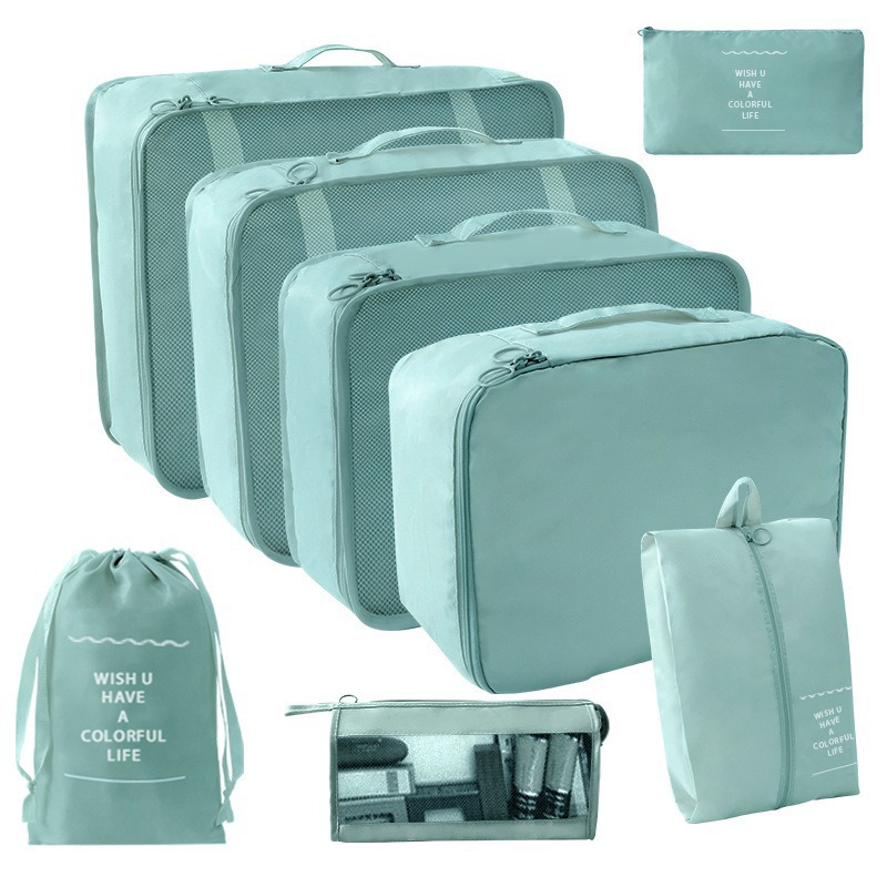 Corée du Sud, trousse de maquillage bleue, ensemble 8 pièces - ensemble 7 pièces - triangle