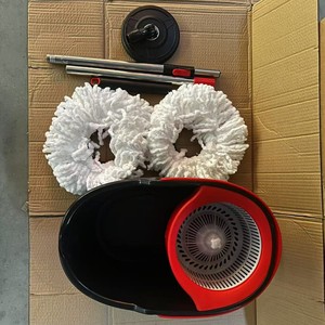 Chúng Tôi & EU Mẫu Miễn Phí Thuận Tiện Dual-Ổ Đĩa Tay Miễn Phí Lau Sàn Làm Sạch Lau Xô Với Nhựa Giỏ Kim Loại - Product Image 5