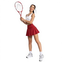 Robe de tennis sportive pour femme avec logo personnalisé, extensible dans 4 directions, en nylon, avec short intégré, poche, respirante, pour la gym, le fitness, le golf