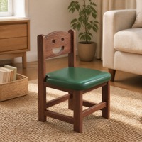 Chaise familiale en bois massif avec siège rembourré pour adultes et enfants, idéale pour la salle à manger, la chambre et le bureau à domicile
