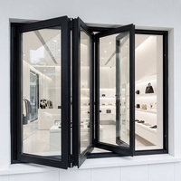 Fenêtre accordéon en aluminium - Taille personnalisée pour projets de construction - Ventilation à haut débit d'air - Conformité aux normes