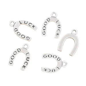 Charms lucky horseshoe good luck 17x12mm Tibetan Silver Color Pendants Antique Jewelry Making DIY Handmade Craft