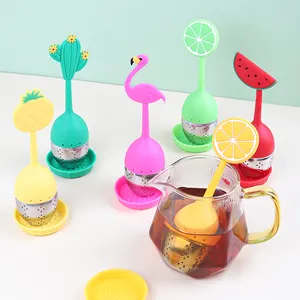Wholesale Fruit Shape Stainless Steel 304 Round Tea Infuser Fast Delivery Silicone Tea Strainer