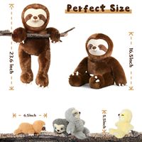 Peluches lestées personnalisées de haute qualité avec logo, sur le thème des paresseux, pour bébés et enfants autistes, avec fermeture éclair sur le ventre, fabriquées sur mesure en usine.